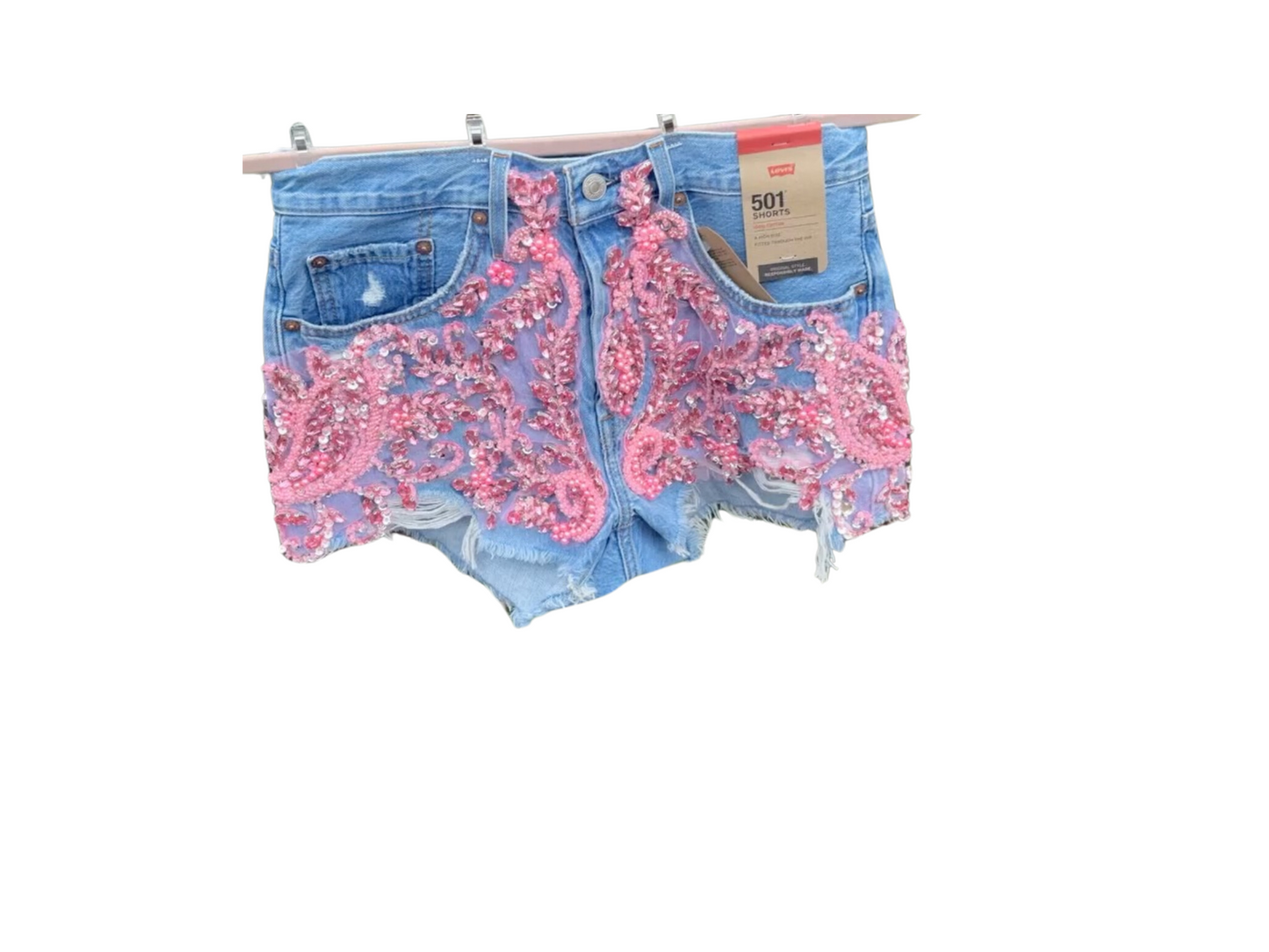 custom rhinestone shorts